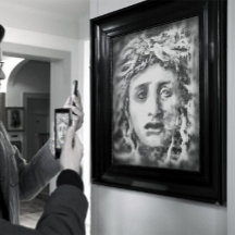 Medusa Portrait De Déesse Ancienne En Gris