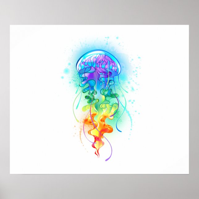 Poster Méduse arc-en-ciel (Devant)