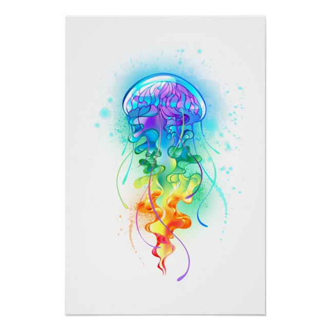 Poster Méduse arc-en-ciel (Devant)