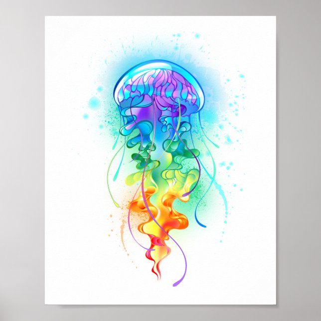 Poster Méduse arc-en-ciel (Devant)