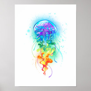 Poster Méduse arc-en-ciel
