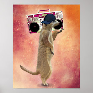 Poster Meerkat et caisson de basses
