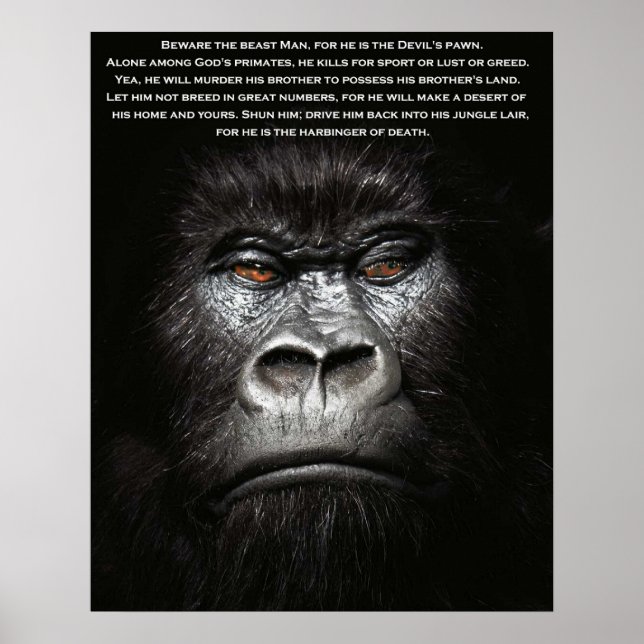 Poster Méfiez-vous de l'Homme-Bête... (Devant)