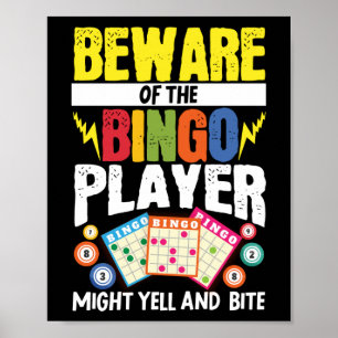 Poster Méfiez-Vous Drôle Du Joueur De Bingo : Il Se Pourr