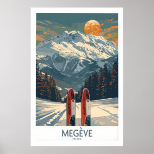 Poster Megève Ski Print - France 1