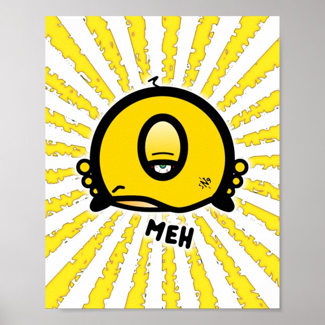 Poster Meh (et le cool rond avec un oeil) (Devant)