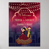 Mehndi Sangeet fée lumières danser couple bienvenu