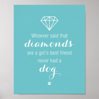 Poster Meilleur Ami de fille : Citation de chien Art Impr