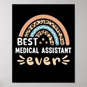 Poster Meilleur assistant Médicale jamais Leopard Rainbow