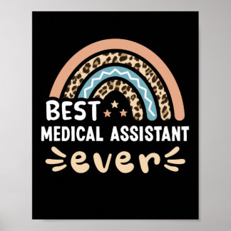 Poster Meilleur assistant Médicale jamais Leopard Rainbow