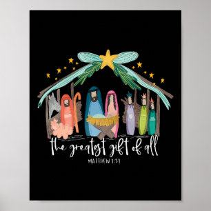 Poster Meilleur Cadeau De Tous Les Jésus-Noël Christian M