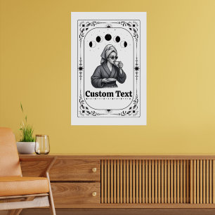 Poster Meilleur Cadeau pour Amateur de Café Tarot Zodiaqu
