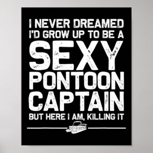 Poster Meilleur capitaine de ponton art pour hommes femme