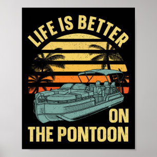 Poster Meilleur capitaine de ponton art pour hommes femme