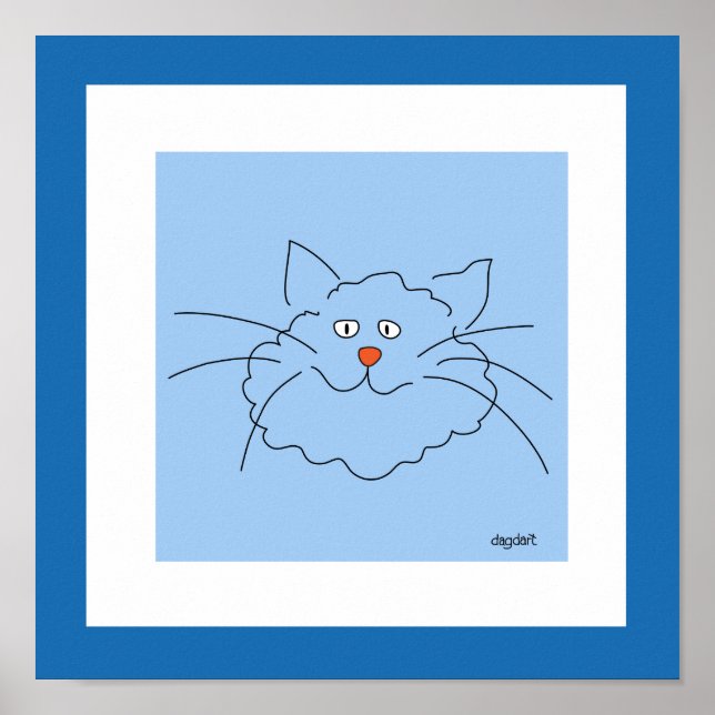 Poster meilleur chat bleu imprimé (Devant)