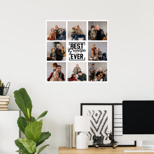 Poster Meilleur Collage photo de Grand-Père Ever 8