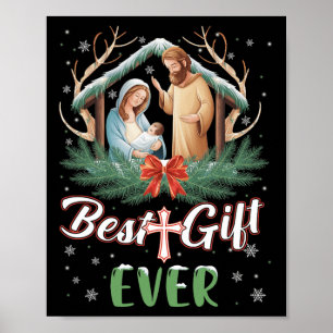 Poster Meilleur Cool de Noël Jésus scène de la Nativité C