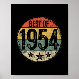Poster Meilleur de 1954 Cadeaux d'anniversaire 71 ans pou