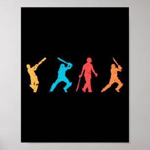 Poster Meilleur design de cricket pour hommes femmes spor