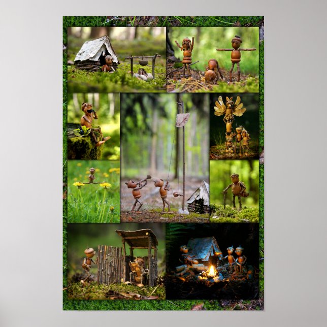 Poster Meilleur elfes de carn camping photos mosaïque (Devant)