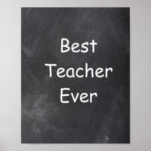 Poster Meilleur Enseignant Toujours Chalkboard Classe Déc