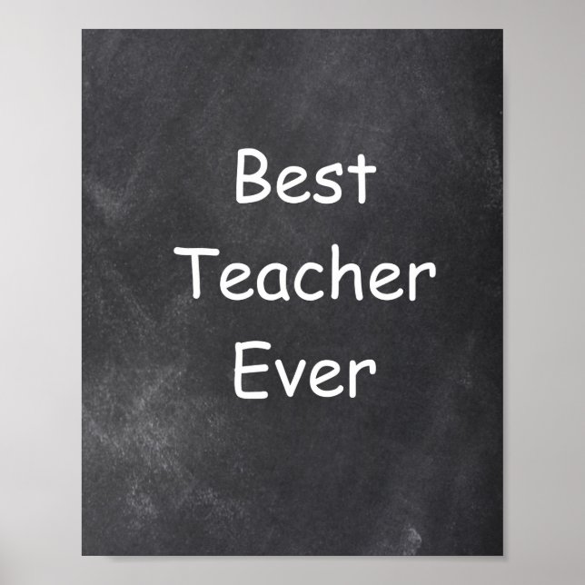 Poster Meilleur Enseignant Toujours Chalkboard Classe Déc (Devant)