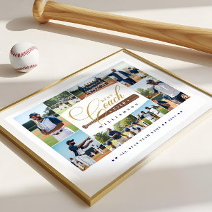 Poster Meilleur Entraîneur de Baseball Équipe de Sports P