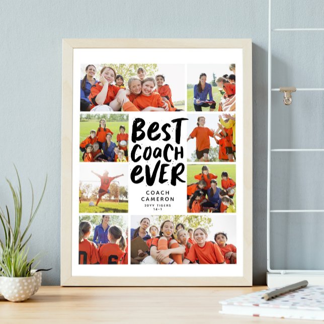 Poster Meilleur entraîneur jamais huit photo collage auto (Créateur téléchargé)