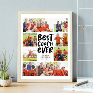 Poster Meilleur entraîneur jamais huit photos collage cad