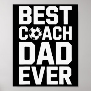 Poster Meilleur Entraîneur Papa Jamais Football Coaching