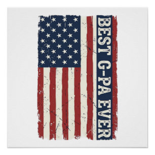 Poster Meilleur G-PA Ever Drapeau Patriotique Vintage Des