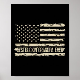 Poster Meilleur Grand-Père Jamais Camouflage Nous Drapeau