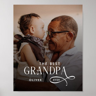 Poster Meilleur Grand-Père Moderne Photo Personnalisée