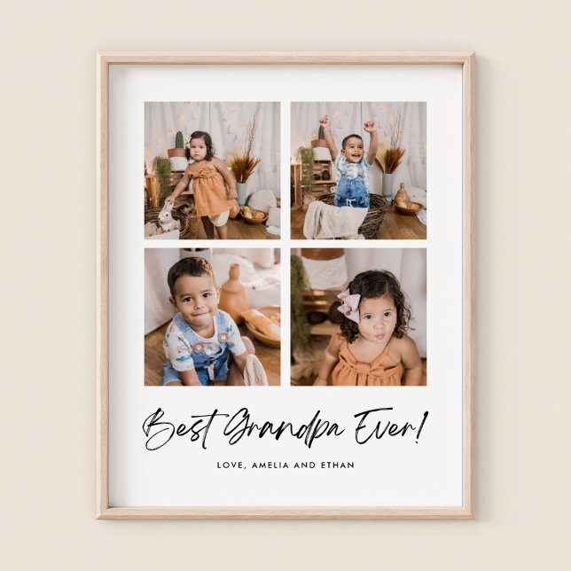 Poster Meilleur Grand-Père Quatre photos (Créateur téléchargé)