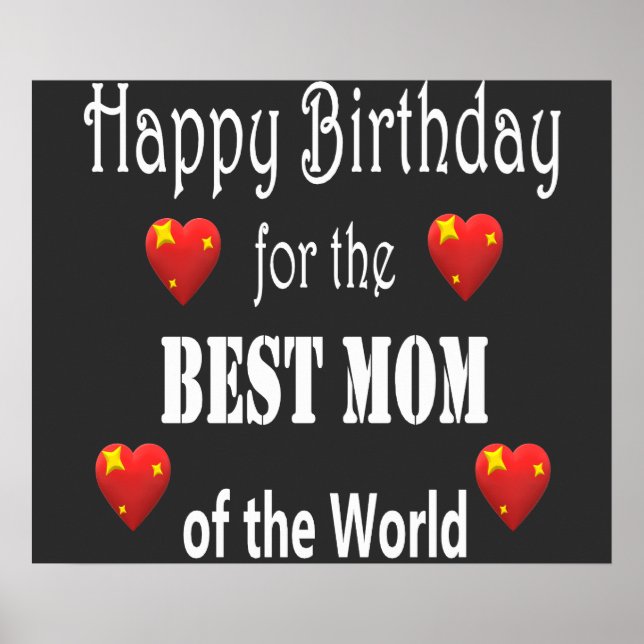 Poster Meilleur Maman Birthday Design (Devant)