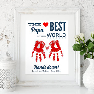 Poster Meilleur Modèle d'empreintes do-it-yourself Papa
