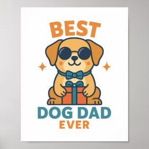 Poster Meilleur papa chien ever – T-shirt drôle pour la f