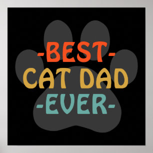 Poster Meilleur Papa de Chat de Tous les Temps
