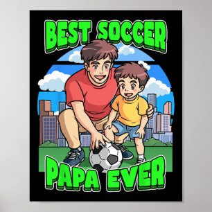 Poster Meilleur Papa de Football Célébrez la Fête des Pèr