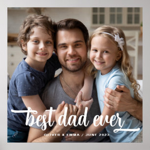 Poster Meilleur Papa de la Fête des Pères Texte Photo