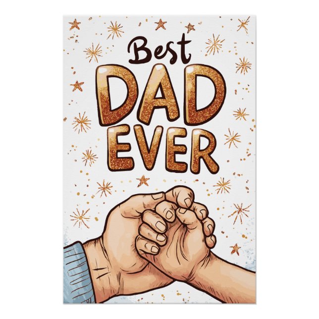 Poster Meilleur papa jamais - Fête des pères Bond Art (Devant)