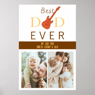 Poster Meilleur papa jamais mignon Cool Moderne Fête des