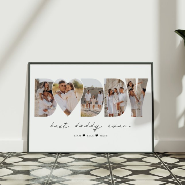 Poster Meilleur papa jamais photo moderne Collage Fête de (Créateur téléchargé)