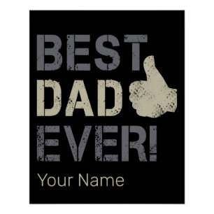 Poster Meilleur papa jamais pour la Fête des pères Vintag