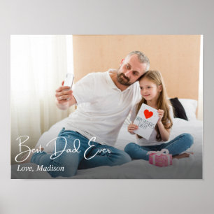 Poster Meilleur papa jamais une simple photo personnalisé
