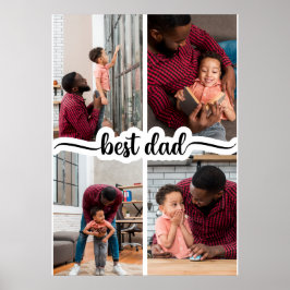 Poster Meilleur papa personnalisé 4 photo Collage