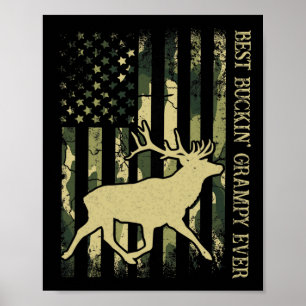 Poster Meilleur Papi qui fait du buckin' camouflage drape