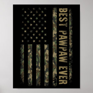 Poster Meilleur Pawpaw jamais Camouflage Drapeau américai