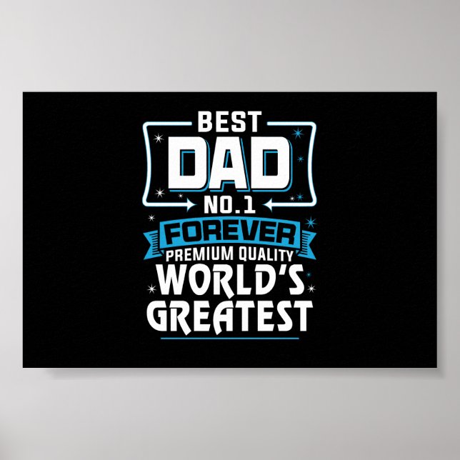 Poster Meilleur Père Papa meilleur du monde No.1 (Devant)