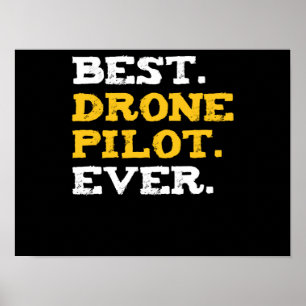 Poster Meilleur Pilote De Drone Jamais Drôle Quadcopter C